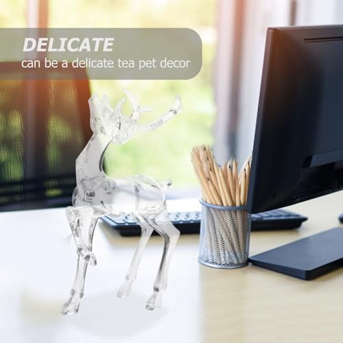 HOMSFOU 2pcs Tabletop Reindeer Decor Christmas Elk Figurines for Holiday Party for Home and Office Decoration Unique Window Display Deer Statues (Pack of 2) - size: 18.50X12.00X4.00CM (Pack of 2)