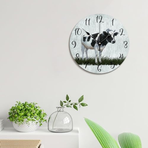 Holstein Cow Wall Clocks Farm Milk Cow Kitchen Wall Clock - color: Style-8, size: 12 Inch