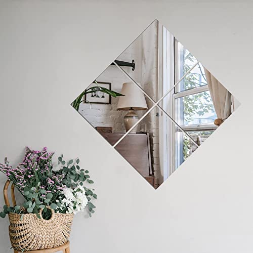TRAHOME Home Gym Mirror Tiles for Wall, 12"x12"x4PCS Full Length Mirror - size: 12"x12" (4 PCS)