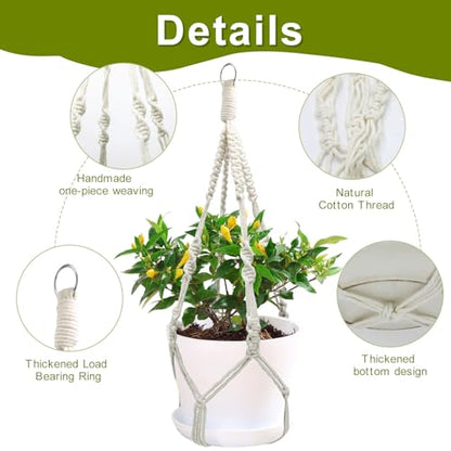 Macrame Plant Hangers, 20 inch Plant Hangers Indoor, Short No Tassels - size: 20inch