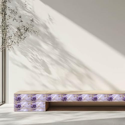 IVN Wallpaper Border Peel and Stick Wall Violet Gold Rose 4x196 Inch - color: Violet Gold Rose