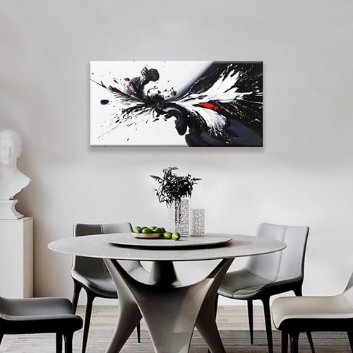 QSQ Black And White Wall Art Modern Abstract Wall Art Print 20 × 40 In - color: KA7D, size: 40"L x 20"W
