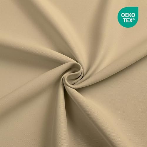 Joydeco Blackout Curtains 108 Inches Long, Thermal Insulated Black Out Curtains 2 Panels Set, Room Darkening Drapes for Living Room Window Rod Pocket Back Tab (W52 x L108 Inch, Beige) - color: Beige, size: 52"W x 108"L (Pack of 2)