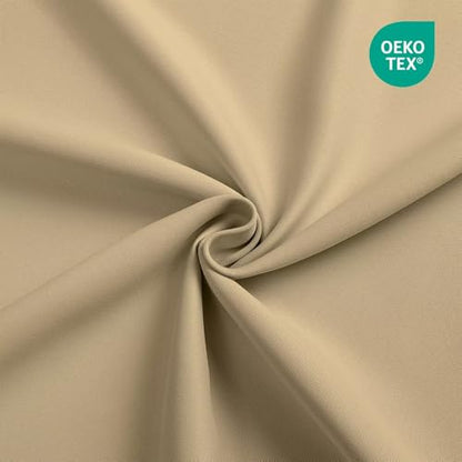 Joydeco Blackout Curtains 108 Inches Long, Thermal Insulated Black Out Curtains 2 Panels Set, Room Darkening Drapes for Living Room Window Rod Pocket Back Tab (W52 x L108 Inch, Beige) - color: Beige, size: 52"W x 108"L (Pack of 2)