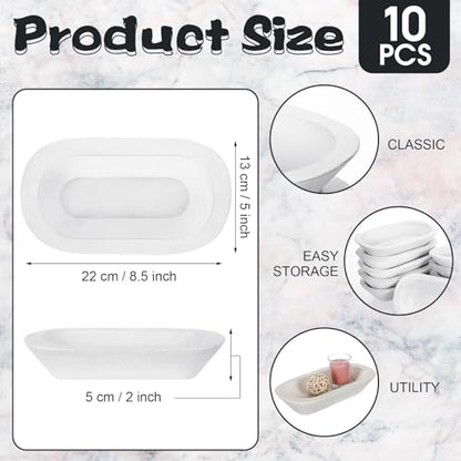 Nuogo 10 Pack 8.5 Inches Wooden Dough Bowls Bulk Rustic Bowls, White - color: White, size: 8.5 Inches