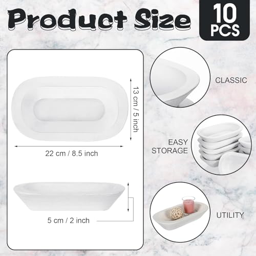 Nuogo 10 Pack 8.5 Inches Wooden Dough Bowls Bulk Rustic Bowls, White - color: White, size: 8.5 Inches