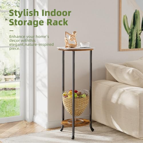 Simple Trending Plant Stand Indoor Outdoor, 29.4” Tall Flower Storage Plant Shelf Set of 2, Round Corner Display Rack for Balcony Garden Patio Living Room - size: Straight Waist Stand