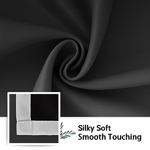 SimpleHome 100% Blackout Ombre Bedroom Curtains Black and Greyish White,63L - color: Black With Black Back, size: 42"W x 63"L (Pack of 2)