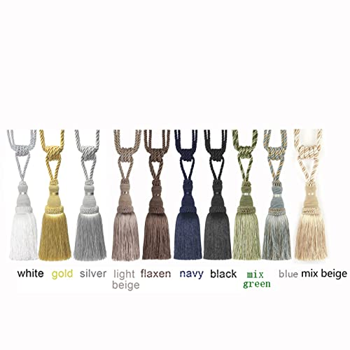 BEL AVENIR 2 Pack Curtain Tiebacks Tassel Drapery Tie-Backs Rope Holdbacks - color: Black, size: 2 Pack