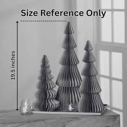Your Heart's Content Honeycomb Paper Trees, Set of 3 (Large Set 3 Gray) - color: Large Set 3 Gray