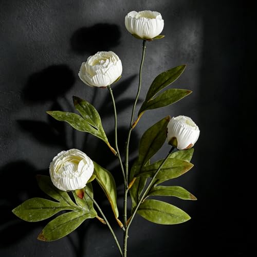 6Pcs Viral Peony Artificial Flowers for Vase - color: White Peonies, size: 6Pcs