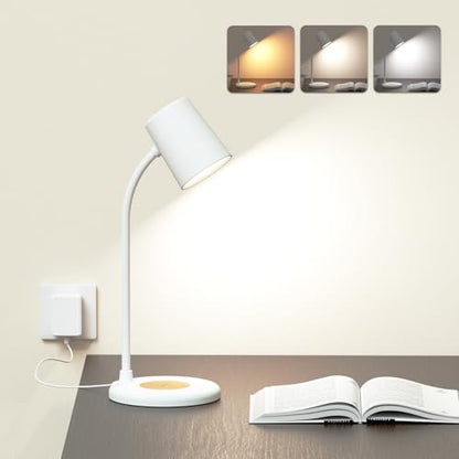 LED Desk Lamp with Speaker 3 Light Colors,Small Desk lamp - color: White