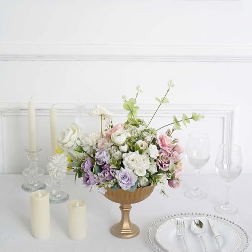 Efavormart 7" Gold Glass Roman Style Wedding Compote Floral Bowl Centerpiece, Antique Flower Table Pedestal Vase - color: Type7