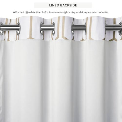 Threadmade Kaiden Geometric Room Darkening Window Curtain, Taupe - 52" W x 84" L - color: Taupe, size: 52"W x 84"L (Pack of 1)