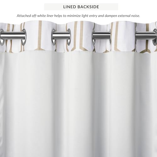 Threadmade Kaiden Geometric Room Darkening Window Curtain, Taupe - 52" W x 95" L - color: Taupe, size: 52"W x 95"L (Pack of 1)