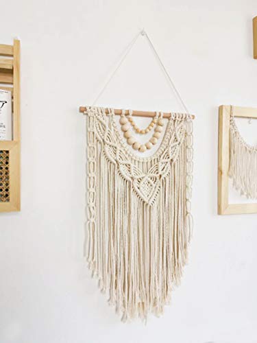 simpleSS Macrame Wall Hanging Boho Macrame Tapestry Woven Home Decor Wall Pediment - Beautiful Apartment Bedroom Dorm Room Decoration (15.7” W×27.5” L)