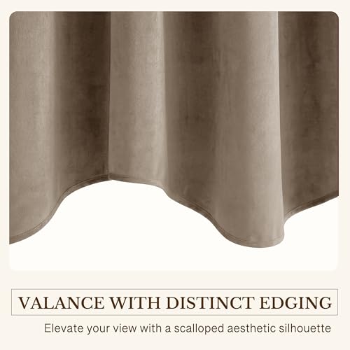 StangH Camel Beige Scalloped Valance Curtains 52x18 Inch, 1 Panel - color: Camel Beige, size: 52"W x 18"L (Pack of 1)