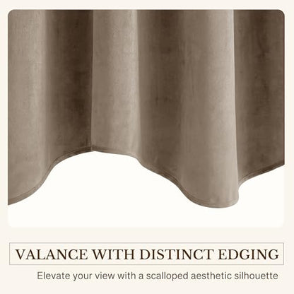 StangH Camel Beige Scalloped Valance Curtains 52x18 Inch, 1 Panel - color: Camel Beige, size: 52"W x 18"L (Pack of 1)