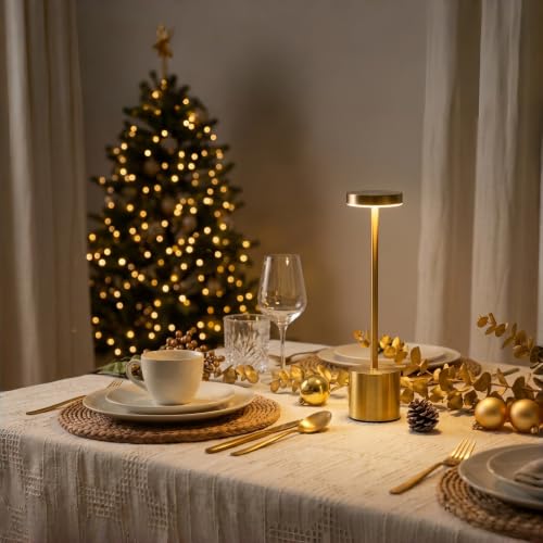 Cordless Table Lamp Set of 2, Gold Rechargeable Table Light - color: 2 Pcs Gold