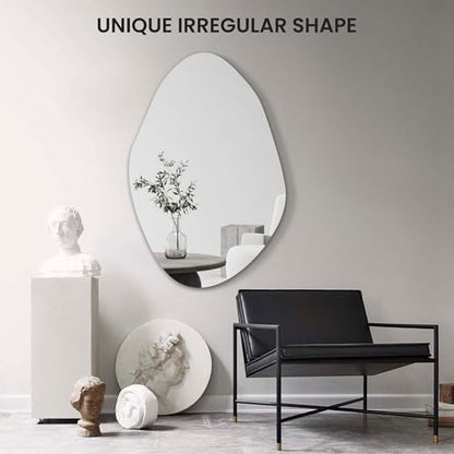 TRAHOME 36'' x 24'' Irregular Asymmetrical Wall Mirror - size: 36"L x 24"W