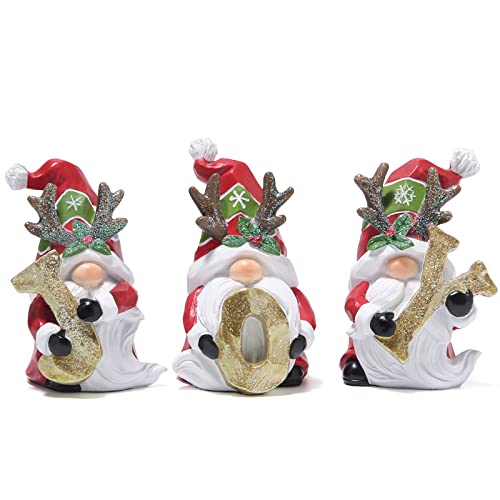 Hodao 3PCS Christmas Gnomes, Handmade Scandinavian Tomte Elf Decor - color: Red-gold