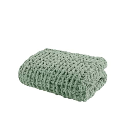 Madison Park Chenille Chunky Knit Throw Blanket, 50 x 60, Sage Green - color: Sage Green
