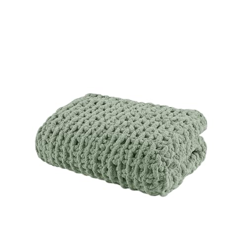 Madison Park Chenille Chunky Knit Throw Blanket, 50 x 60, Sage Green - color: Sage Green