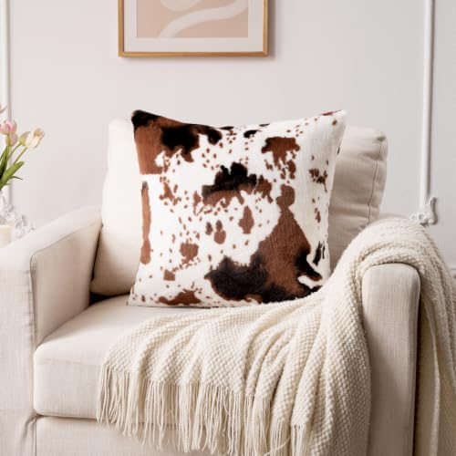 GALMAXS7 Cow Print Throw Pillow Covers Set of 2, 20x20 - color: Cow, size: 20" x 20" (Pack of 2)