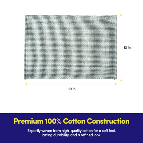 Sweet Home Collection 100% Cotton Placemats for Dining Room Rectangle Two Tone Woven Fabric 13" x 19" Soft Durable Table Mat Set, Set of 4, Pale Green - color: Pale Green, size: Rectangle 13" x 19"