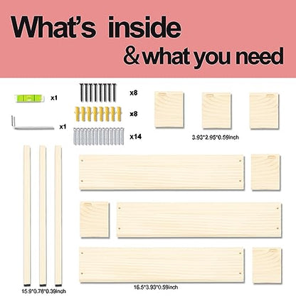 Fixwal Floating Nursery Book Shelves for Wall, 16.5 Inches, Set of 3 - color: Natural, size: 16.5inches