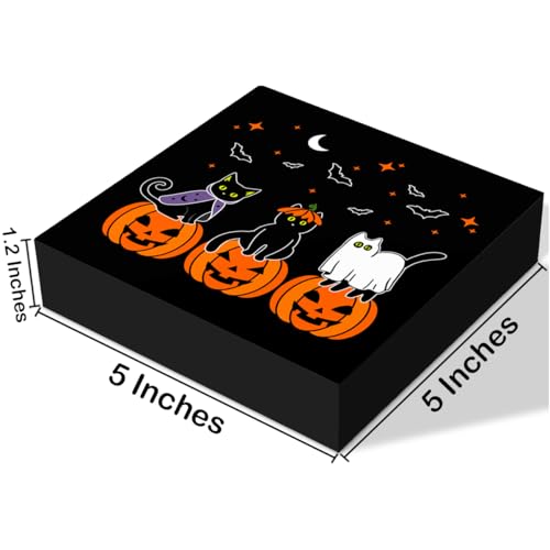 Halloween Decorations Indoor Pumkin Black Cat Halloween Sign Decor for Home Office Bedroom Table Desk Shelf Decor - color: Cat Halloween
