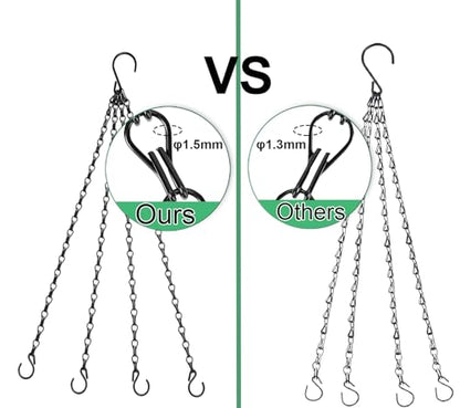 Heybe Hanging Baskets Chains 23 Inches 4 Leads Hanging Chains Flower Pot Hanger Replacement Plant Hangers for Planters and Lanterns, Pack of 3 (4 Legs) - style: 4 Legs