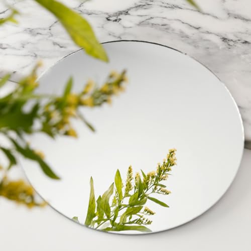 8 inch Glass Round Wall Mirror, 2mm Small Circle Mirror for Wall - size: 7.9"L x 0.1"W