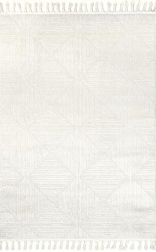 nuLOOM Kerry Cream Geometric Power Loomed Area Rug, 9' x 12' - color: Kerry Cream, size: 9' x 12' (Rectangular)
