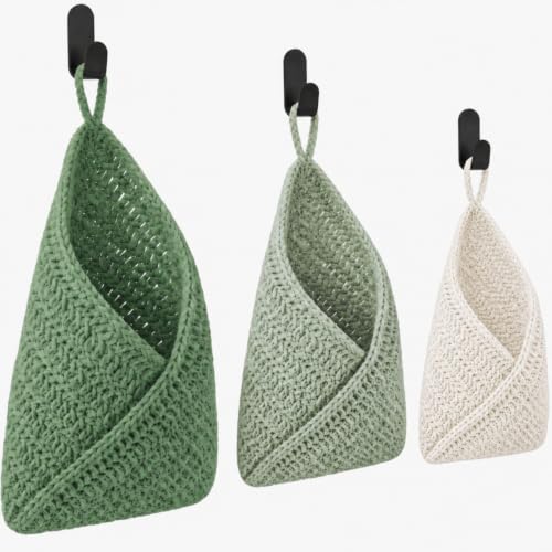 Honeydak 3 Hanging Baskets, Sage Green Mix, Envelope Basket - color: Sage Green Mix, style: Envelope Basket