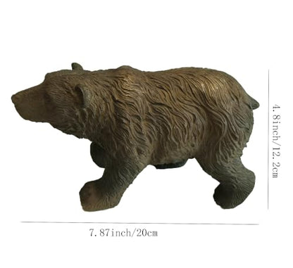 Rustic Bear Statue Shelf Decor - color: Black Brown-s