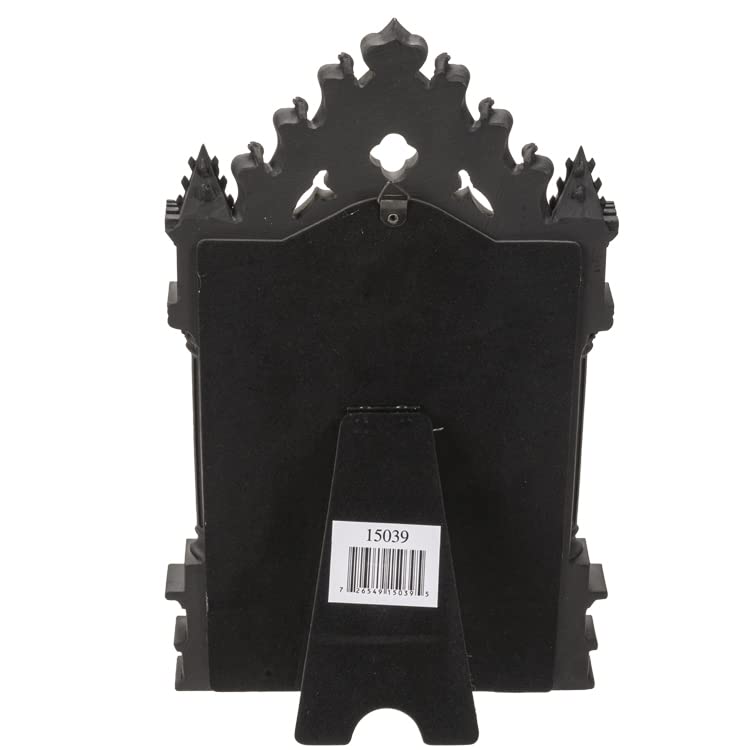 Pacific Giftware Gothic Cathedric Mirror, 10.83-inch Height, Resin, Black, Home Décor, Tabletop Décor, Halloween