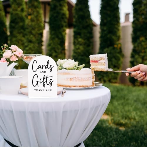 Acrylic Wedding Sign Cards and Gifts Sign for Wedding Wedding Signs for Ceremony Modern Calligraphy Arch Acrylic Table Top Sign for Wedding Reception and Event Party Table(white） - color: Cards and Gifts