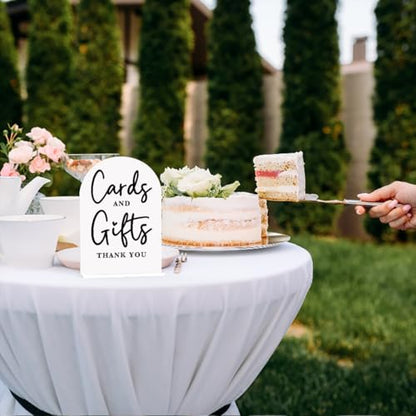 Acrylic Wedding Sign Cards and Gifts Sign for Wedding Wedding Signs for Ceremony Modern Calligraphy Arch Acrylic Table Top Sign for Wedding Reception and Event Party Table(white） - color: Cards and Gifts