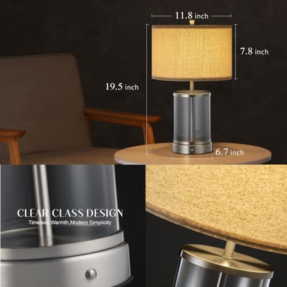 O’Bright Luma - Battery Powered Table Lamp (Brushed Nickel, 19.5-inch) - color: Brushed Nickel, size: 19.5-inch