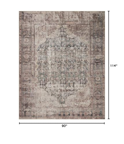 Loloi Amber Lewis Georgie Lagoon/Beige 7'-6" x 9'-6" Area Rug - color: Lagoon / Beige, size: 7'6" x 9'6" (Rectangular)