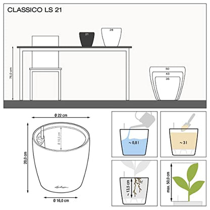 Lechuza 16027 Classico LS 21 Self-Watering Planter, Scarlet Red High Gloss - color: Red High-gloss, size: D21 H20 cm