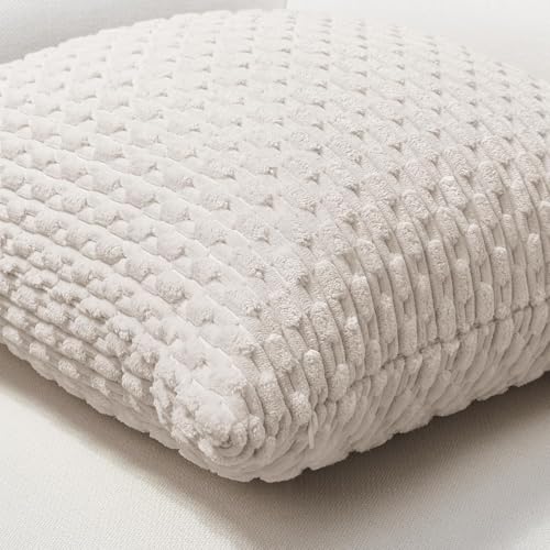 Softalker Corduroy Decorative Throw Pillow Covers 12x20, Set of 2, Beige - color: Lt Beige, size: 20" x 12" (Pack of 2)