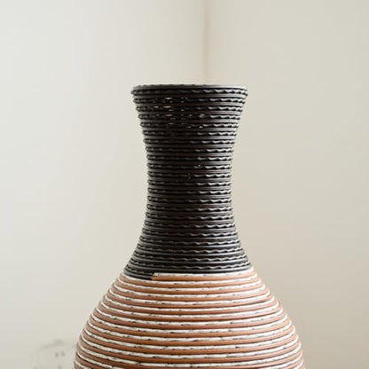 39.4 Inch Tall Floor Vase for Living Room Decor, PVC Decorative Vase for Home Decor, Modern Textured Brown Black Boho Style Standing Vase, Not Waterproof, Flowers Not Included, Black Brown