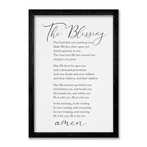 comurdyo The Blessing Bible Verse Wall Art, 16"×11", Black - color: The Blessing (Black), size: 16"L x 11"W