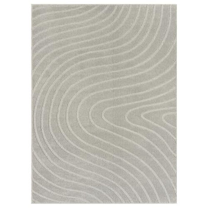 LUXE WEAVERS Modern Geometric Wave Gray 8x10 Area Rug - color: Grey, size: 8' x 10' (Rectangular)
