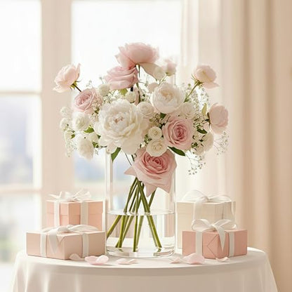 Liotww Shatterproof Acrylic Clear Flower Vase Plastic Cylinder Vases - color: L 3 Clear-d