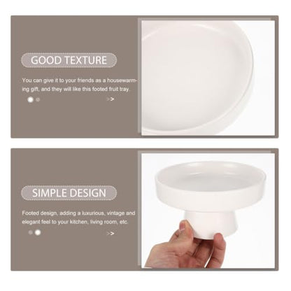 DOITOOL Ceramic Fruit Tray Footed Fruit Tray Pedestal Bowl for Serving Dessert Display Stand High Base Snacks 5.11 X 5.11 X 2.67 in for Kitchen Counter Dining Table Home Decor
