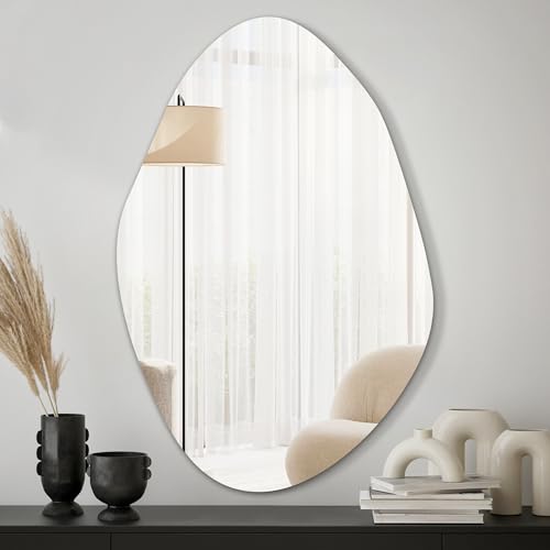 TRAHOME 36'' x 24'' Irregular Asymmetrical Wall Mirror - size: 36"L x 24"W