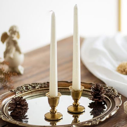 Romadedi Gold Candlestick Candle Holders, Brass Color, Pack of 2 - size: 2 PCS